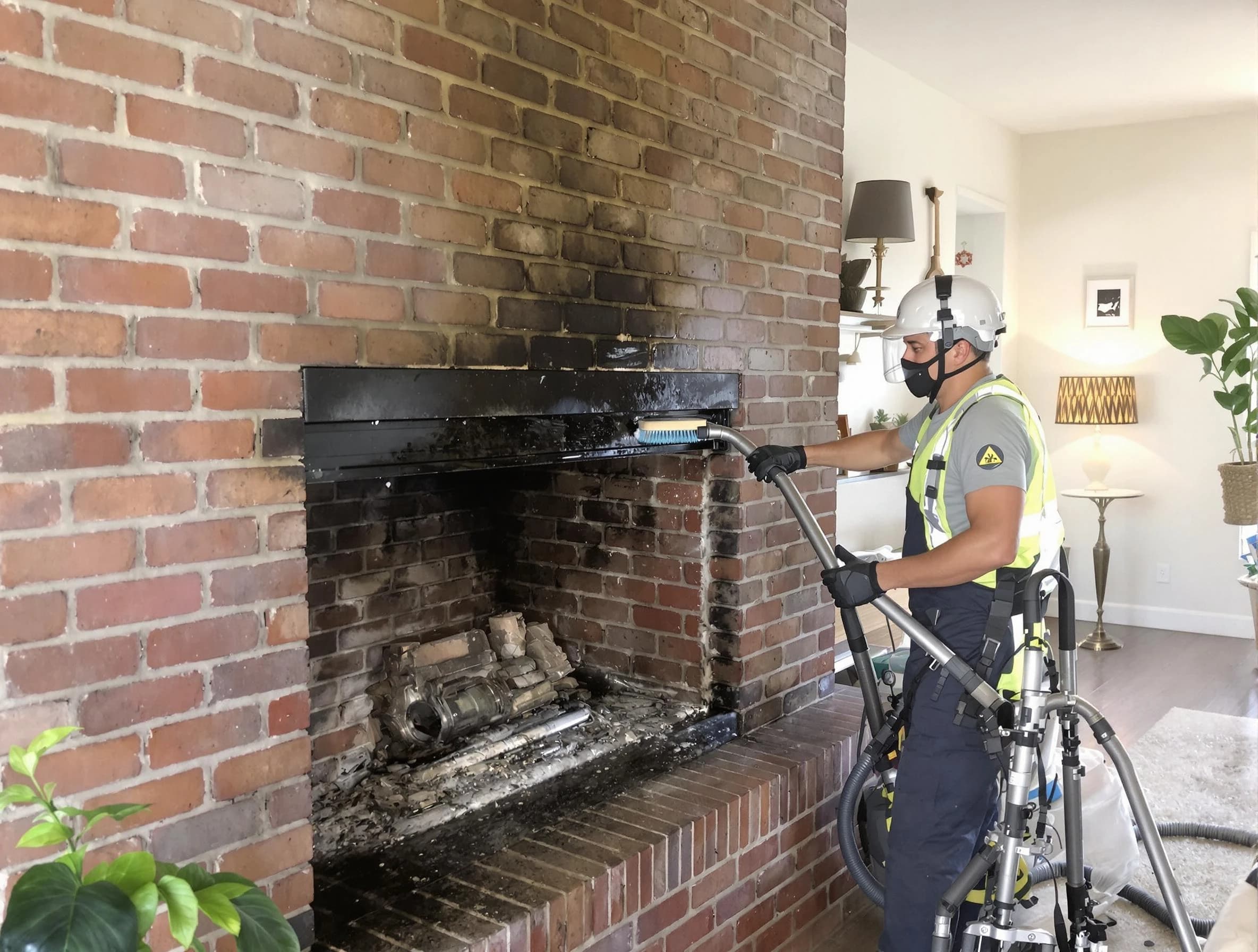 Waltham Chimney Sweep providing fireplace cleaning services in Waltham, MA