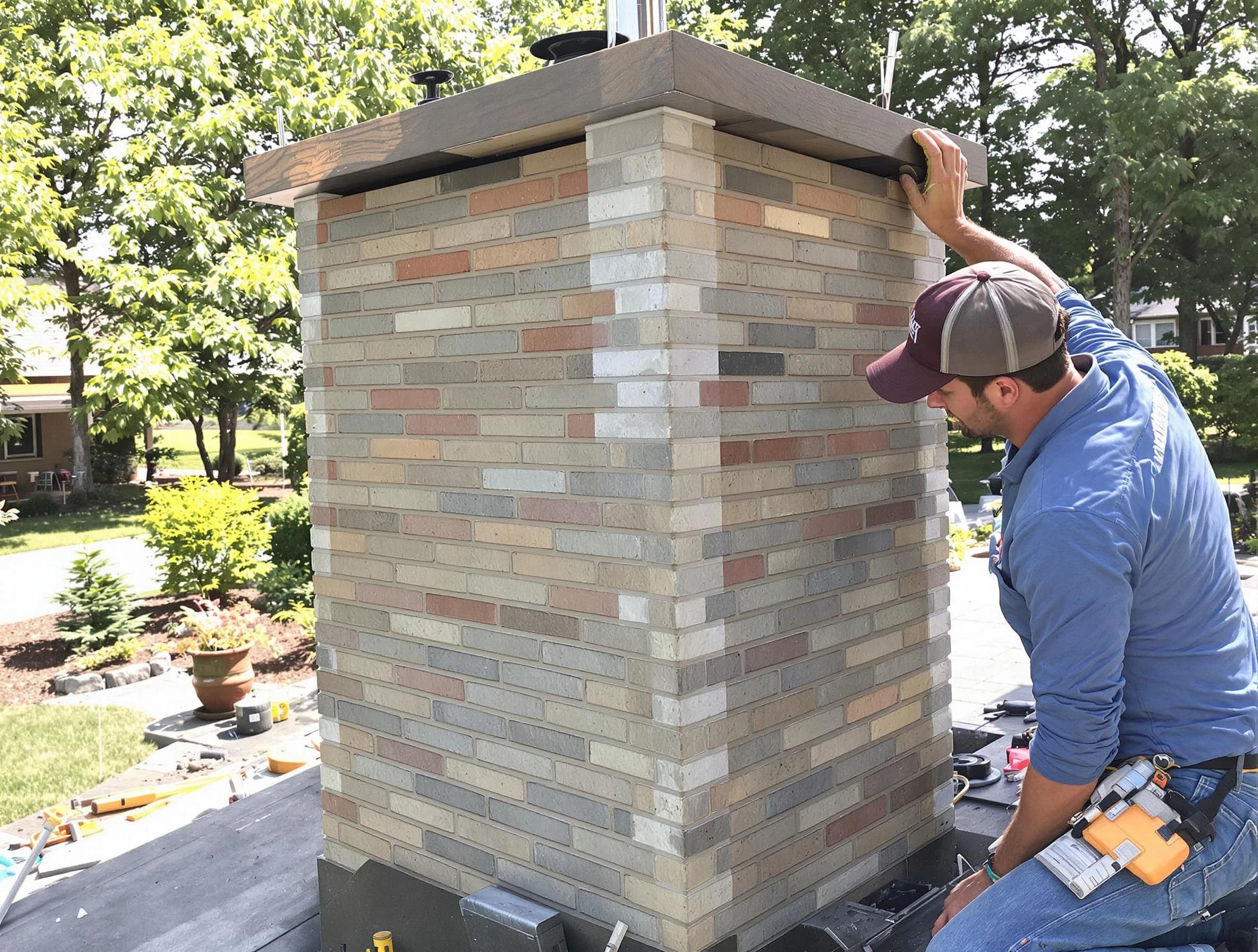 Waltham Chimney Sweep completing a modern chimney remodel in Waltham, MA