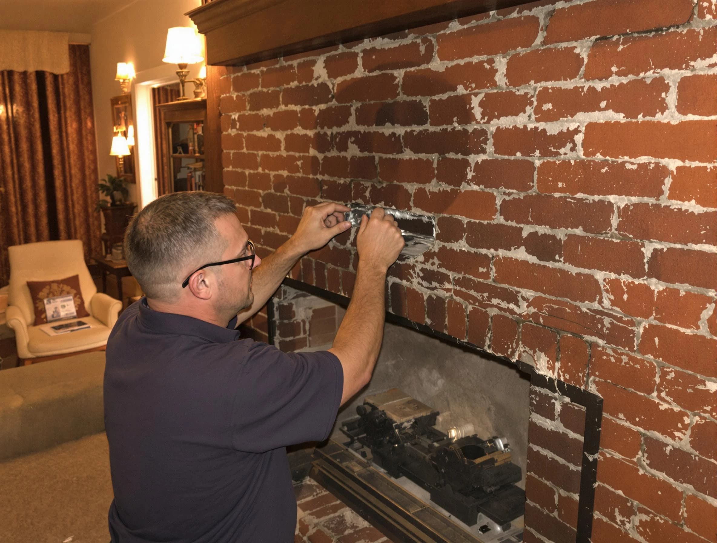 Waltham Chimney Sweep expert fixing a fireplace in Waltham, MA