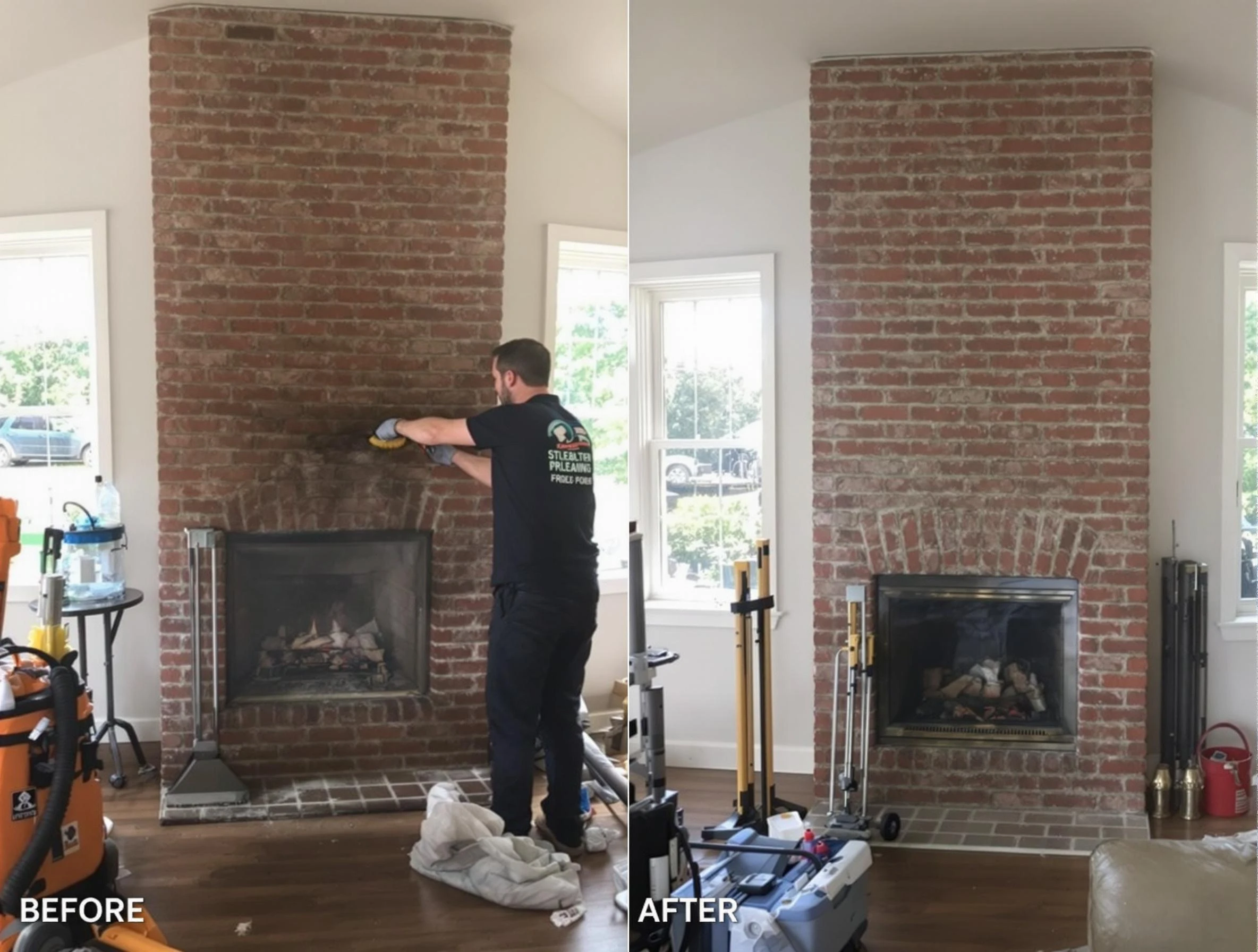 Finished chimney sweeping service by Waltham Chimney Sweep in Waltham, MA